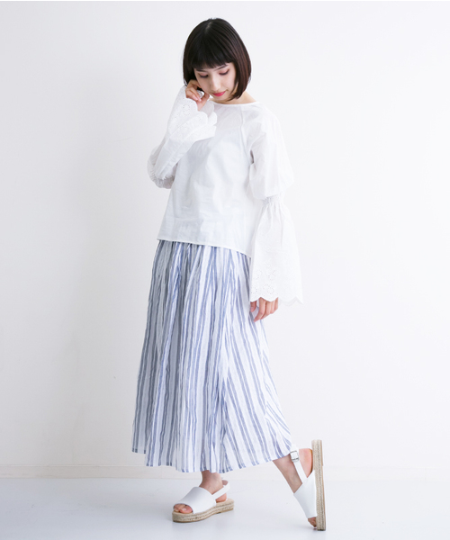 MERLOT(メルロー)の「コットンレースフレアスリーブブラウス587-4527(シャツ/ブラウス・レディース・ベージュ/オレンジ/ホワイト・FREE)」の16枚目の写真