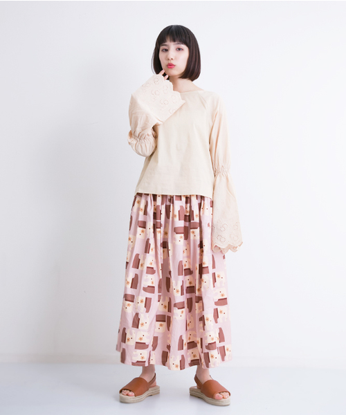 MERLOT(メルロー)の「コットンレースフレアスリーブブラウス587-4527(シャツ/ブラウス・レディース・ベージュ/オレンジ/ホワイト・FREE)」の17枚目の写真