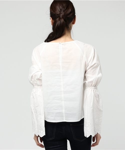 MERLOT(メルロー)の「コットンレースフレアスリーブブラウス587-4527(シャツ/ブラウス・レディース・ベージュ/オレンジ/ホワイト・FREE)」の8枚目の写真