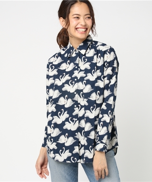 rovtski（ロフトスキー）の「rovtski 白鳥総柄ｼｬﾂ/2L17022017（シャツ