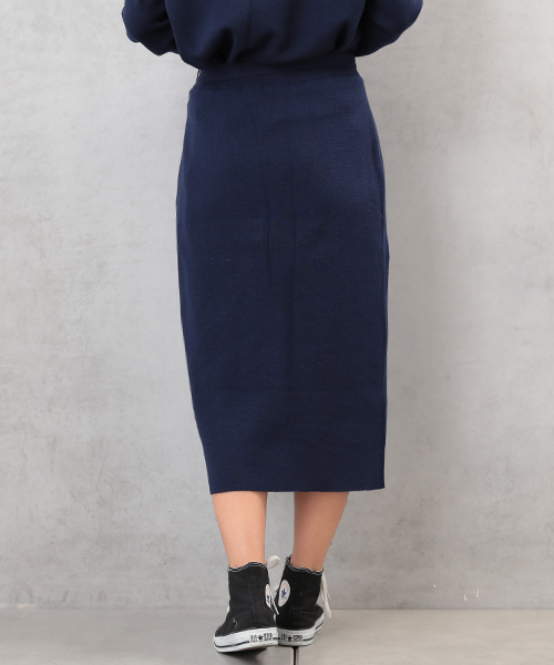 COLONY 2139（コロニートゥーワンスリーナイン）の「28/2強撚C/AC12GG1PLYミラノリブタイトスカート（スカート・レディース・ピンクベージュ/オフホワイト/ネイビー・FREE）」の9枚目の写真
