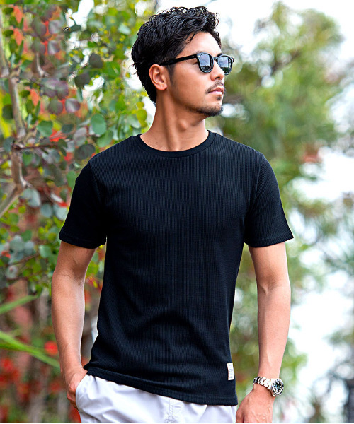 CavariA（キャバリア）の「『CavariA/キャバリア』サーマル無地半袖Tシャツ【3ネックタイプから選べる】（Tシャツ/カットソー・メンズ・ホワイト/ライトピンク/ネイビー/ブラック/カーキ/グレー/ターコイズブルー/ブラック系その他3/グレー系その他2/グリーン系その他3/ブルー系その他3/ブルー系その他6/ホワイト系その他3/ピンク系その他3/ブラック系その他/グレー系その他/グレー系その他3/ブルー系その他/ブルー系その他5/ピンク系その他2/ホワイト系その他/グリーン系その他2/ブラック系その他2/ブルー系その他2/ホワイト系その他2/ピンク系その他/ブルー系その他4/グリーン系その他・L/M/XL）」の5枚目の写真