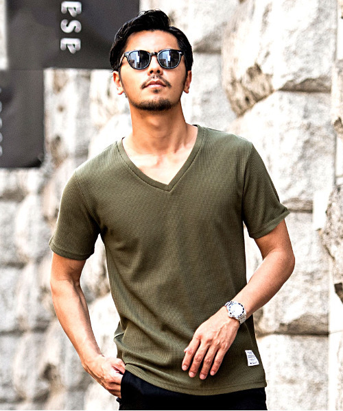 CavariA（キャバリア）の「『CavariA/キャバリア』サーマル無地半袖Tシャツ【3ネックタイプから選べる】（Tシャツ/カットソー・メンズ・ホワイト/ライトピンク/ネイビー/ブラック/カーキ/グレー/ターコイズブルー/ブラック系その他3/グレー系その他2/グリーン系その他3/ブルー系その他3/ブルー系その他6/ホワイト系その他3/ピンク系その他3/ブラック系その他/グレー系その他/グレー系その他3/ブルー系その他/ブルー系その他5/ピンク系その他2/ホワイト系その他/グリーン系その他2/ブラック系その他2/ブルー系その他2/ホワイト系その他2/ピンク系その他/ブルー系その他4/グリーン系その他・L/M/XL）」の15枚目の写真