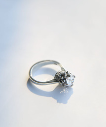 ANTOINETTE RING w/ CZ & CZ BASE