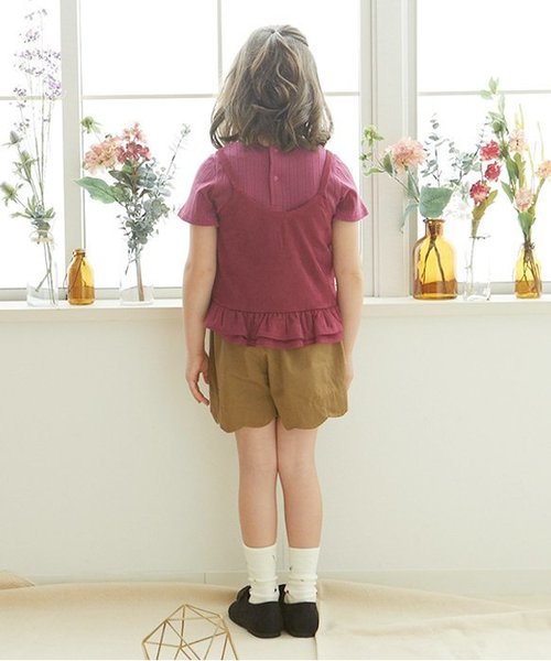 apres les cours（アプレレクール）の「スカラップキュロットパンツ ショート丈（その他パンツ・キッズ・カーキ/レッド/ネイビー/ベージュ・140/80/90/100/130/110/120）」の17枚目の写真