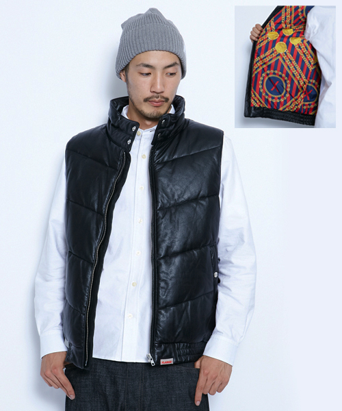 XLARGE(エクストララージ)の「LEATHER PUFF VEST(ベスト・メンズ・ブラック/レッド・SMALL/MEDIUM/LARGE/X-LARGE)」の2枚目の写真