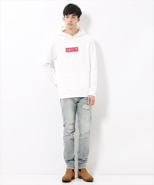 agnes b.（アニエスベー）の「SWEAT PARKA (BOX LOGO)（パーカー・メンズ・ホワイト/ブラック・X-LARGE/M/L）」の17枚目の写真