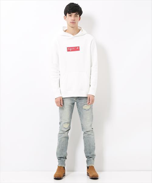 agnes b.（アニエスベー）の「SWEAT PARKA (BOX LOGO)（パーカー・メンズ・ホワイト/ブラック・X-LARGE/M/L）」の16枚目の写真