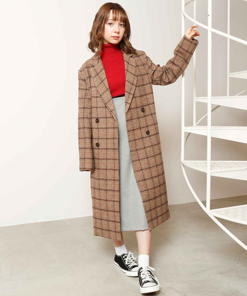 RAY CASSIN（レイカズン）の「ロングダブルチェスターコート（チェスターコート・レディース・ネイビー/グレー/キャメル・FREE）」の3枚目の写真