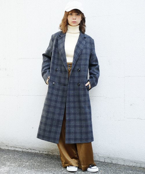 RAY CASSIN（レイカズン）の「ロングダブルチェスターコート（チェスターコート・レディース・ネイビー/グレー/キャメル・FREE）」の7枚目の写真