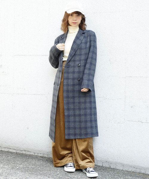 RAY CASSIN（レイカズン）の「ロングダブルチェスターコート（チェスターコート・レディース・ネイビー/グレー/キャメル・FREE）」の8枚目の写真