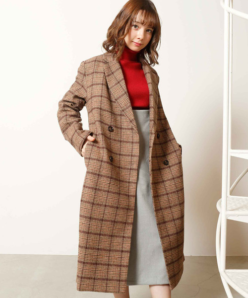 RAY CASSIN（レイカズン）の「ロングダブルチェスターコート（チェスターコート・レディース・ネイビー/グレー/キャメル・FREE）」の4枚目の写真