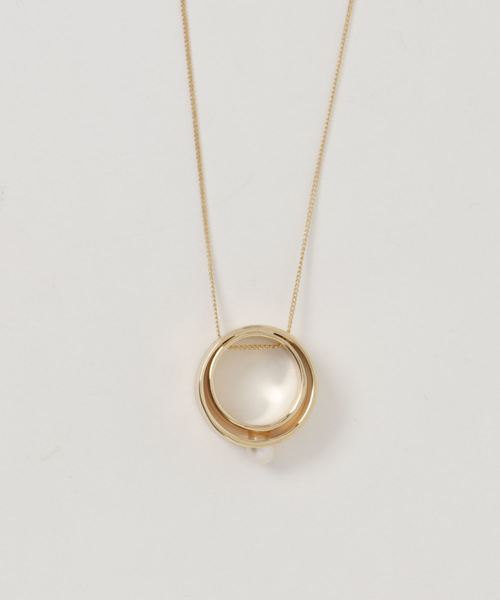 Cheek(チーク)の「【Donnaruma】Double Circle Pearl Necklace(ネックレス・レディース・ゴールド・MEDIUM)」の7枚目の写真