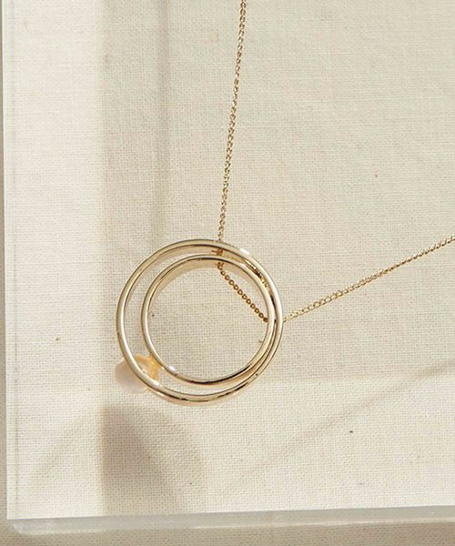 Cheek(チーク)の「【Donnaruma】Double Circle Pearl Necklace(ネックレス・レディース・ゴールド・MEDIUM)」の6枚目の写真