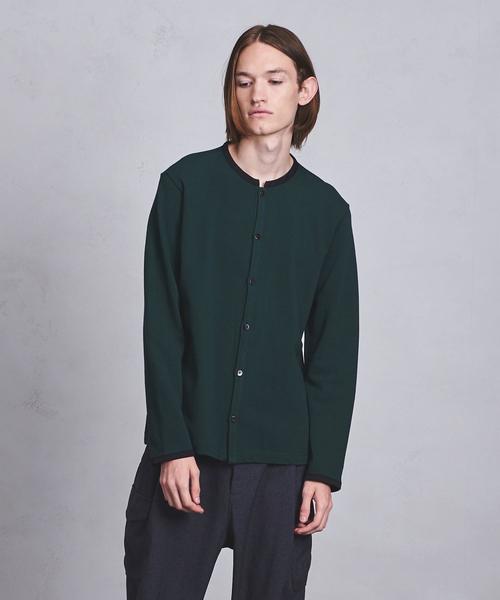 tsuki.s（ツキドットエス）の「＜tsuki.s（ツキドットエス）＞ キリカエ ヘンリー LS（カーディガン/ボレロ・メンズ・ブラック/ネイビー・SMALL/LARGE/MEDIUM）」の2枚目の写真