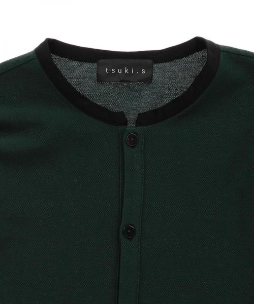 tsuki.s（ツキドットエス）の「＜tsuki.s（ツキドットエス）＞ キリカエ ヘンリー LS（カーディガン/ボレロ・メンズ・ブラック/ネイビー・SMALL/LARGE/MEDIUM）」の4枚目の写真