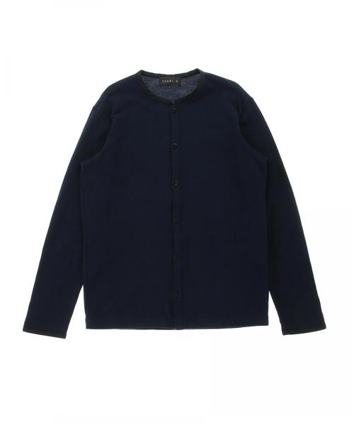 tsuki.s（ツキドットエス）の「＜tsuki.s（ツキドットエス）＞ キリカエ ヘンリー LS（カーディガン/ボレロ・メンズ・ブラック/ネイビー・SMALL/LARGE/MEDIUM）」の12枚目の写真