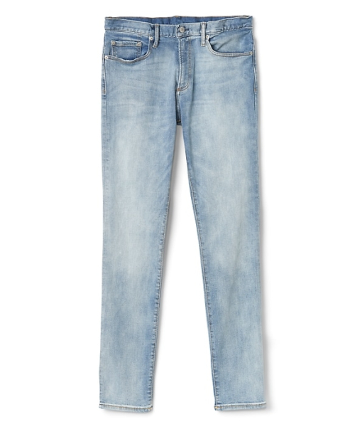 GAP（ギャップ）の「ウォッシュウェル ライトインディゴ スキニーフィットジーンズ（Gapflex）（デニムパンツ・メンズ・ライトインディゴブルー・28W 30L/34W 32L/32W 30L/32W 32L/33W 32L/29W 30L/31W 30L/36W 32L/30W 30L/31W 32L）」の2枚目の写真