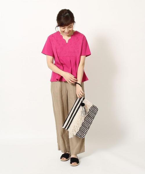 coen（コーエン）の「フレンチリネンツイルパンツⅠ(XL⇒WEB限定)（その他パンツ・レディース・ベージュ/カーキ/ネイビー・SMALL/MEDIUM/X-LARGE/LARGE）」の10枚目の写真