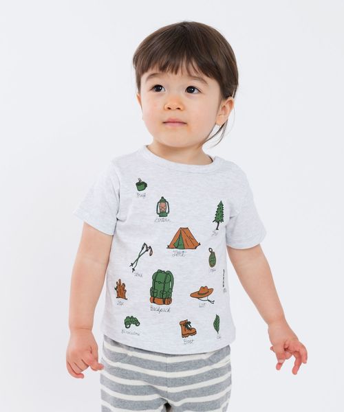 SHIPS（シップス）の「SHIPS KIDS:クライミング プリント TEE(80～90cm)（Tシャツ/カットソー・キッズ・グレー/ブルー・80/90）」の2枚目の写真