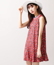 WEGO | WEGO/ラインリブノースリーブフラワーワンピース(ワンピース)