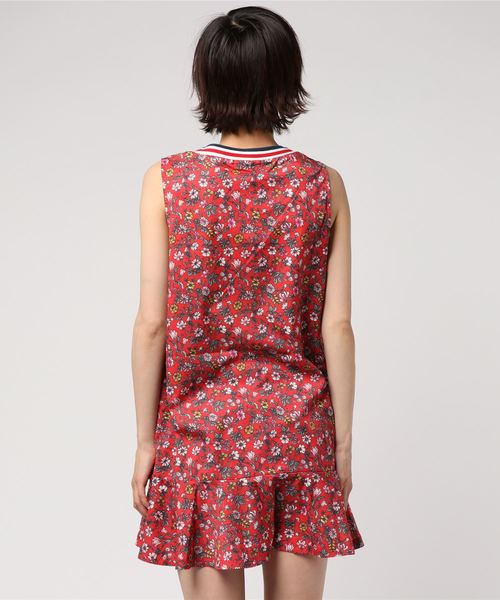 WEGO（ウィゴー）の「WEGO/ラインリブノースリーブフラワーワンピース（ワンピース・レディース・レッド・FREE）」の2枚目の写真