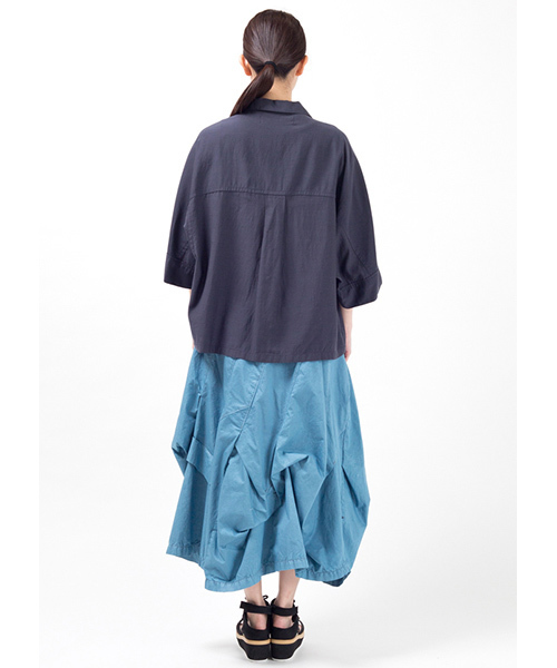 mercibeaucoup,（メルシーボークー）の「Ｂ：かるツイル（Ｓ）（スカート・レディース・ブラック/カーキ/ブルー・01）」の8枚目の写真