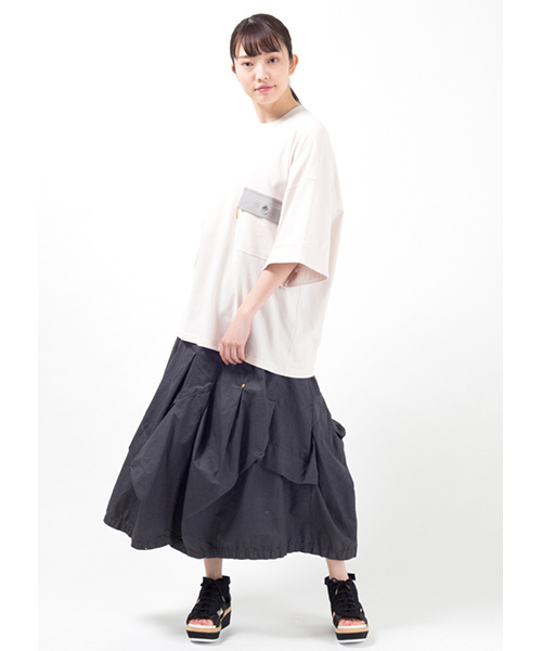 mercibeaucoup,（メルシーボークー）の「Ｂ：かるツイル（Ｓ）（スカート・レディース・ブラック/カーキ/ブルー・01）」の14枚目の写真