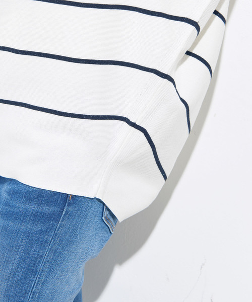 un dix cors（アンディコール）の「ガーターコクーンボーダーニット（ニット/セーター・レディース・ホワイト/ネイビー・FREE）」の7枚目の写真