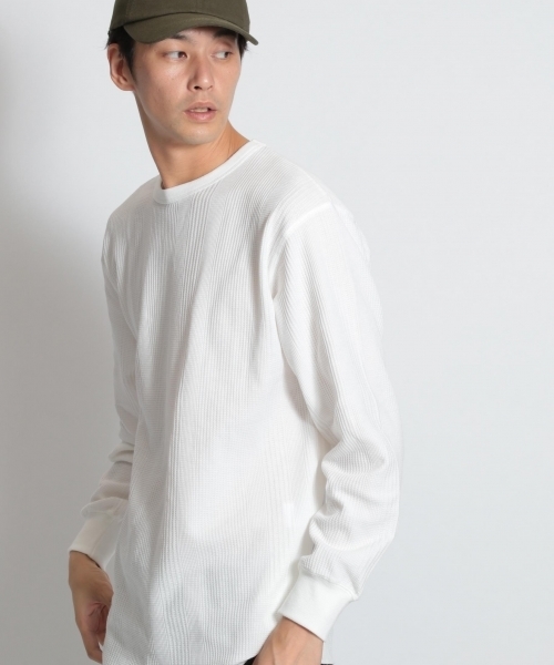 niko and...（ニコアンド）の「ランダムワッフルプルオーバー（Tシャツ/カットソー・メンズ・パープル/ネイビー/オフホワイト/グリーン・MEDIUM/LARGE）」の5枚目の写真