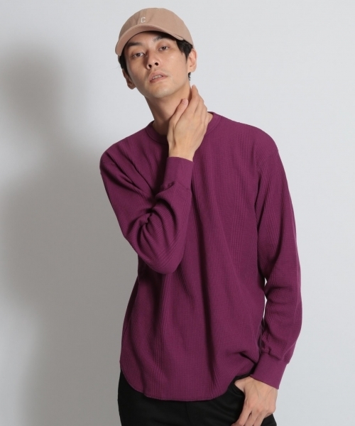 niko and...（ニコアンド）の「ランダムワッフルプルオーバー（Tシャツ/カットソー・メンズ・パープル/ネイビー/オフホワイト/グリーン・MEDIUM/LARGE）」の8枚目の写真
