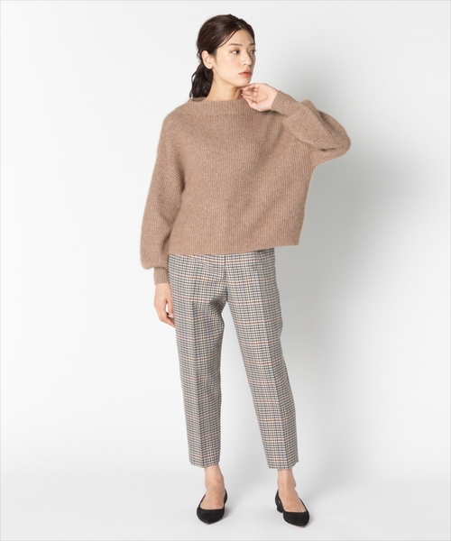 フェレット混畦モックネックプルオーバー