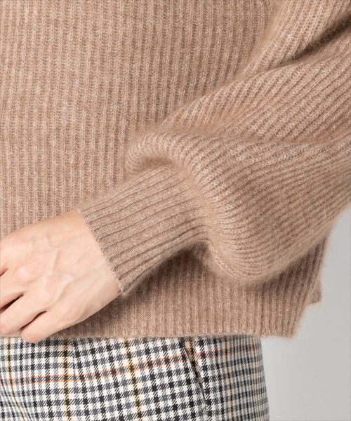 フェレット混畦モックネックプルオーバー