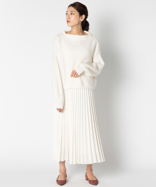 フェレット混畦モックネックプルオーバー