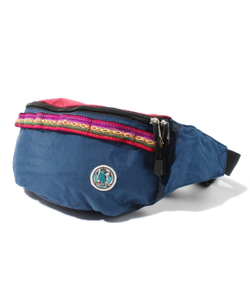 チチカカ(チチカカ)の「ペルーテープバイカラーボディーバッグ(ボディバッグ/ウエストポーチ・レディース・ブルー/オレンジ/ブラック・FREE)」の5枚目の写真