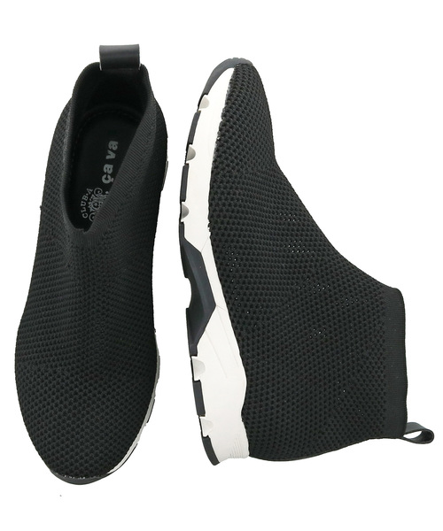 cava cava（サヴァサヴァ）の「〈cava cava (サヴァサヴァ)〉　ソックススニーカー　7200047（スニーカー・レディース・ブラック・L/S/LL/M）」の3枚目の写真