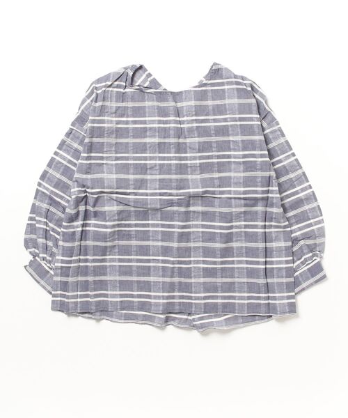 STYLEBLOCK（スタイルブロック）の「ガーゼ先染めチェックバックツイストブラウス（シャツ/ブラウス・レディース・ベージュ/レッド/グリーン/ネイビー・M）」の3枚目の写真
