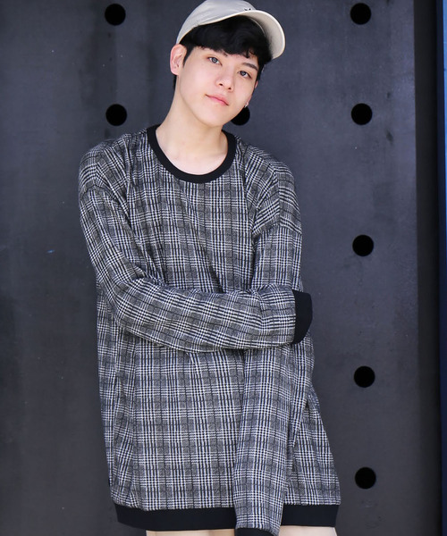 revertical(リバーティカル)の「グレンチェック柄 長袖 プルオーバー スウェット(Tシャツ/カットソー・メンズ・ブラック/レッド/チャコールグレー・M/L)」の15枚目の写真