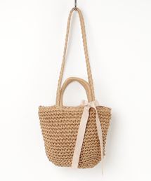 STYLEBLOCK | リボン付き2WAYかごバッグショルダーバッグS(かごバッグ)