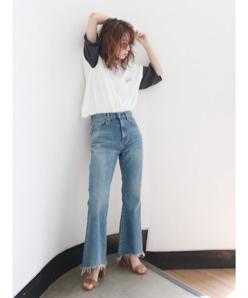 Ungrid(アングリッド)の「バイカラーロゴTee(Tシャツ/カットソー・レディース・チャコールグレー/ボルドー・FREE)」の11枚目の写真