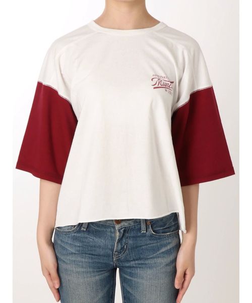 Ungrid(アングリッド)の「バイカラーロゴTee(Tシャツ/カットソー・レディース・チャコールグレー/ボルドー・FREE)」の12枚目の写真