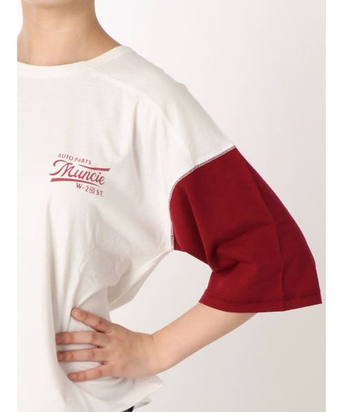 Ungrid(アングリッド)の「バイカラーロゴTee(Tシャツ/カットソー・レディース・チャコールグレー/ボルドー・FREE)」の7枚目の写真