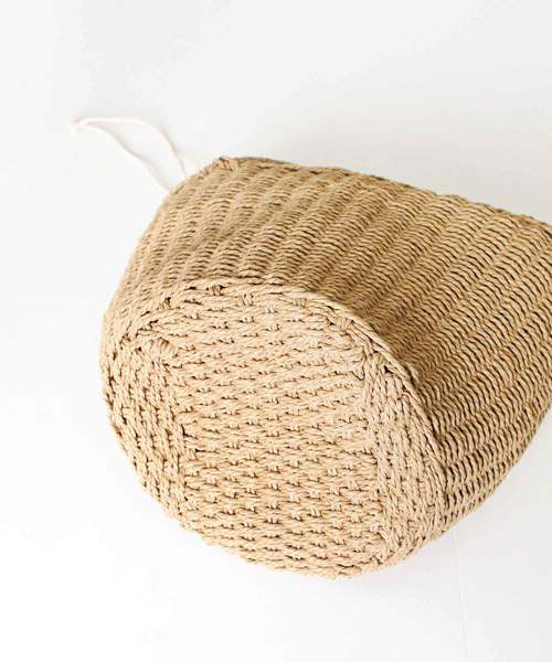 MODE ROBE（モードローブ）の「ペーパーかごバッグ（かごバッグ・レディース・ブラウン/アイボリー・FREE）」の3枚目の写真