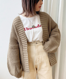 apres jour | 手編み風トッパーカーディガン【ZOZOTOWN限定アイテム】19AW★(カーディガン/ボレロ)