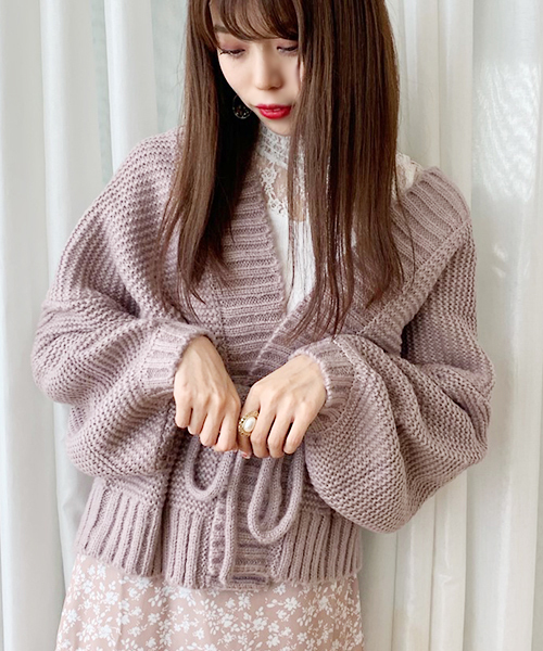 apres jour(アプレジュール)の「手編み風トッパーカーディガン【ZOZOTOWN限定アイテム】19AW★(カーディガン/ボレロ・レディース・カーキ/モカ/ラベンダー/ライトベージュ・フリー)」の5枚目の写真
