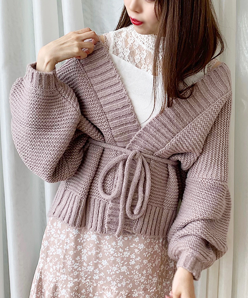 apres jour(アプレジュール)の「手編み風トッパーカーディガン【ZOZOTOWN限定アイテム】19AW★(カーディガン/ボレロ・レディース・カーキ/モカ/ラベンダー/ライトベージュ・フリー)」の7枚目の写真
