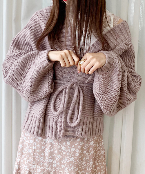 apres jour(アプレジュール)の「手編み風トッパーカーディガン【ZOZOTOWN限定アイテム】19AW★(カーディガン/ボレロ・レディース・カーキ/モカ/ラベンダー/ライトベージュ・フリー)」の8枚目の写真