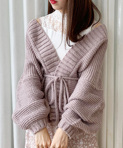 apres jour(アプレジュール)の「手編み風トッパーカーディガン【ZOZOTOWN限定アイテム】19AW★(カーディガン/ボレロ・レディース・カーキ/モカ/ラベンダー/ライトベージュ・フリー)」の9枚目の写真