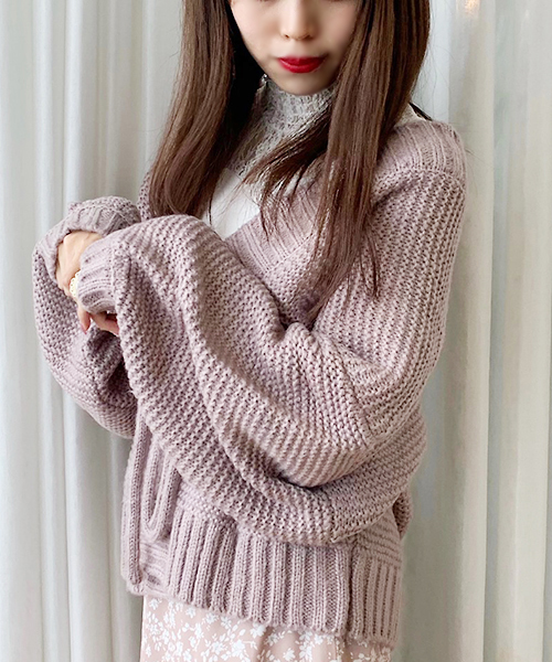 apres jour(アプレジュール)の「手編み風トッパーカーディガン【ZOZOTOWN限定アイテム】19AW★(カーディガン/ボレロ・レディース・カーキ/モカ/ラベンダー/ライトベージュ・フリー)」の10枚目の写真