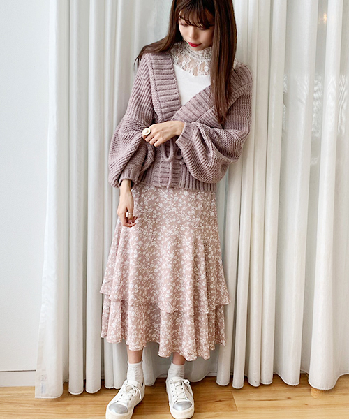 apres jour(アプレジュール)の「手編み風トッパーカーディガン【ZOZOTOWN限定アイテム】19AW★(カーディガン/ボレロ・レディース・カーキ/モカ/ラベンダー/ライトベージュ・フリー)」の12枚目の写真